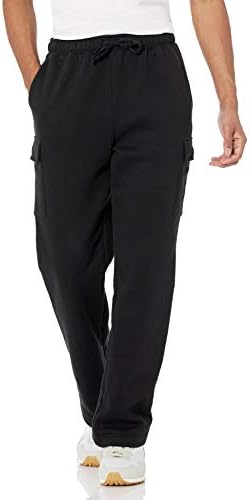 Amazon Essentials Mens Relaxed Fit Cargo Fleece Sweatpants with Open Bottom