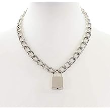 Silver Pad Lock Gothic Necklace Pendant Regular Chain Real Lock Sid Vicious
