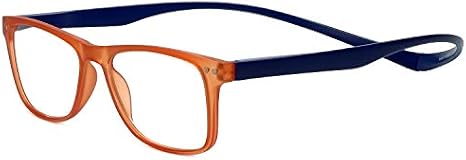 Magz Astoria Neck Hanging Magnetic Reading Glasses with Clear Lenses Orange Blue | Pull Apart Readers with Magnetic Bridge | Comfort Frame | Neck Hanging Reading Glasses | Magnification 2.50x
