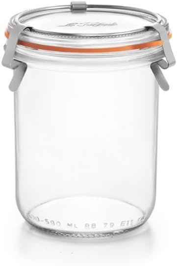 3 Klipsli Cam Kavanoz 580 ml (2 Adet)