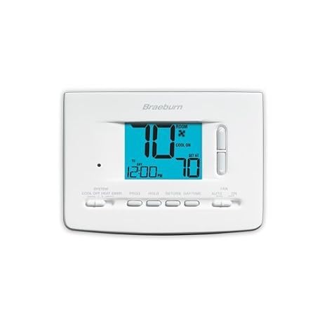 Braeburn 2220 Digital Programmable Thermostat, White