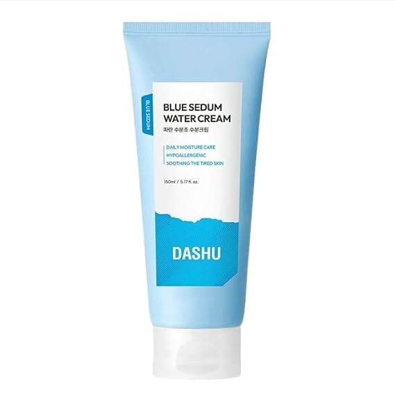 DASHU Blue Sedum Water Cream | Hydrating Face Cream Water Based Moisturizer for Face 8 Types of Hyaluronic Acids | Lotion for Men 5.07 fl oz