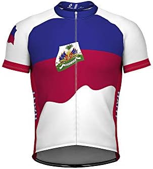 ScudoPro Haiti Emblem Full Zipper Bike Short Sleeve Cycling Jersey for Men