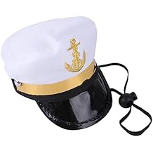 Soochat Pet Captain Hat Dog Cat Sailor Hat for Halloween Cosplay Costume Hat Accessories Photo Props