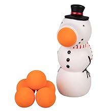 Hog Wild Christmas Snowman Ball Popper Toy - Holiday Stocking Stuffer Includes 4 Soft Foam Balls - Squeeze to Pop Air Powered Balls Up to 20 Feet - for Indoor/Outdoor Play - Gift for Kids, Girls, Boys