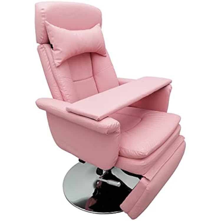 360 Degree Rotating Facial Beauty Spa Salon Chair, Air Pressure Lifting, for Massage, Lash Extensions, Tattoo, Loading Capacity 440 LB, Pink