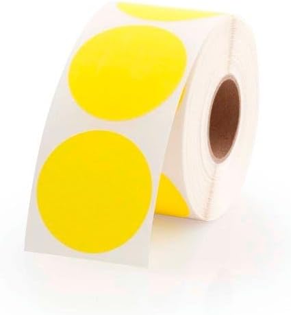 LabelValue Brand | 1.5 Yellow Circle Stickers - High Visibility, Permanent Adhesive, 500 LabelsRoll, Ideal for Retail Pricing, Inventory Color-Coding, and Warehouse Organization
