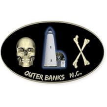 CafePress OBX Ocracoke Skull N Bones Oval Sticker Oval Bumper Sticker Car Decal