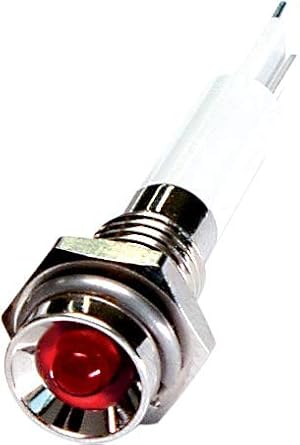 M06P-24R, LED Indicator, 6mm Panel Hole, Protrusive Head Type, Red, 24V DC