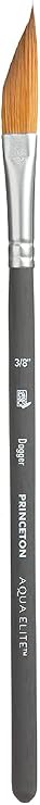 Princeton Aqua Elite Dagger Brush, Synthetic, Short Handle, Size 3/8 inch, 1 Count