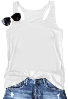 Womens Tank Tops Summer Shirts - Sleeveless Sunshine Graphic Shirt Casual Loose Vest Vacation Classic-Fit Shirt Cami