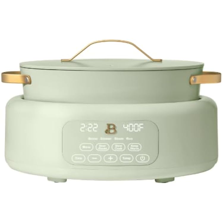 10-in-1 Electric Multi-Cooker, 6 Quart Programmable Cooking Pot with Digital Display, Nonstick Interior, One-Touch Controls, Multi-Function Kitchen Appliance Sage Green