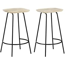 SKM Bar Stools 2 pcs Solid Mango Wood-0647