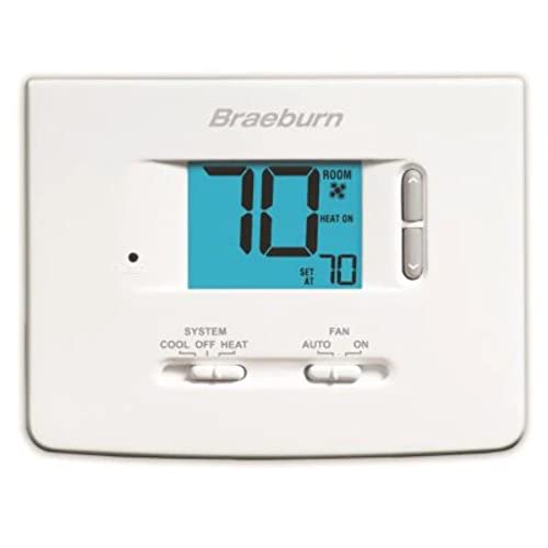 Braeburn 1020NC Thermostat, Non-Programmable, 1H1C