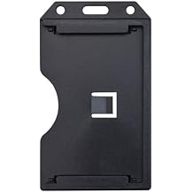 ID Zone Black 2-Sided Rigid Plastic Multi-Card Holder - Vertical Badge Holder - 100 Pack