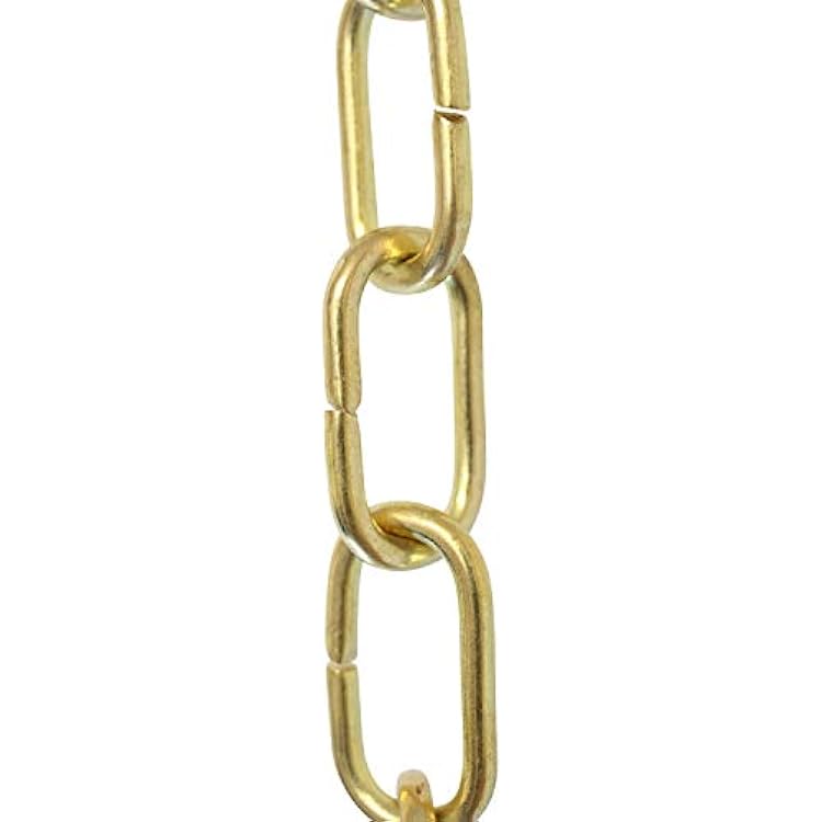 RCH Hardware Acid Dipped Solid Brass Chain for Hanging, Lighting - Standard Unwelded Links 1 Foot