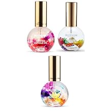 Blossom Hydrating, Moisturizing, Strengthening, Scented Cuticle Oil, Infused with Real Flowers, Made in USA, 1.26 fl. oz, 3 pack Fruit Bundle, Apple, Mandarin Orange, Juicy Peach