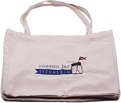Mason Jar Market Tote Bag with 6 Divided Compartments
