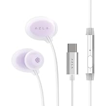 AZLA ASE-600 ASMR Wired Earbuds with Microphone Soft Silicone Earphones for School, Comfortable in-Ear Headphones, USB-C Wired Earbuds for Long Listening - Apple iPhone 16 Headphones (Lavender)