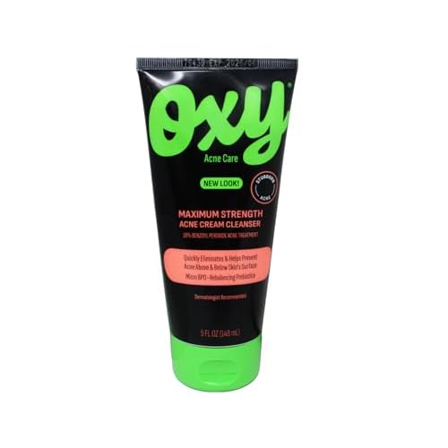 Oxy Acne Medication Face Wash - Maximum Action with Maximum Strength 10% Benzoyl Peroxide 5 Fl Oz