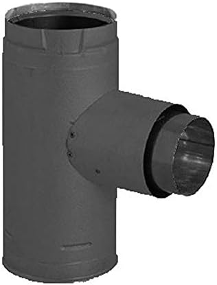 PelletVent Pro 3" Increaser Adapter Black Tee with Clean-Out Cap