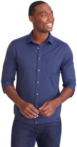 UNTUCKit Gironde - Untucked Performance Shirt for Men, Long Sleeve, Button down Dress shirt