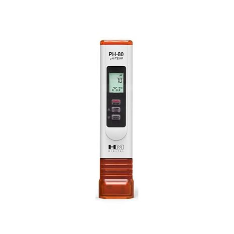 HM Digital PH Meter PH-80 Handheld Water Resistant Water Quality Tester Pen with ATC for Hydroponics Gardening Aquariums Reefs Pools Spas Water Treatment Drinking Water