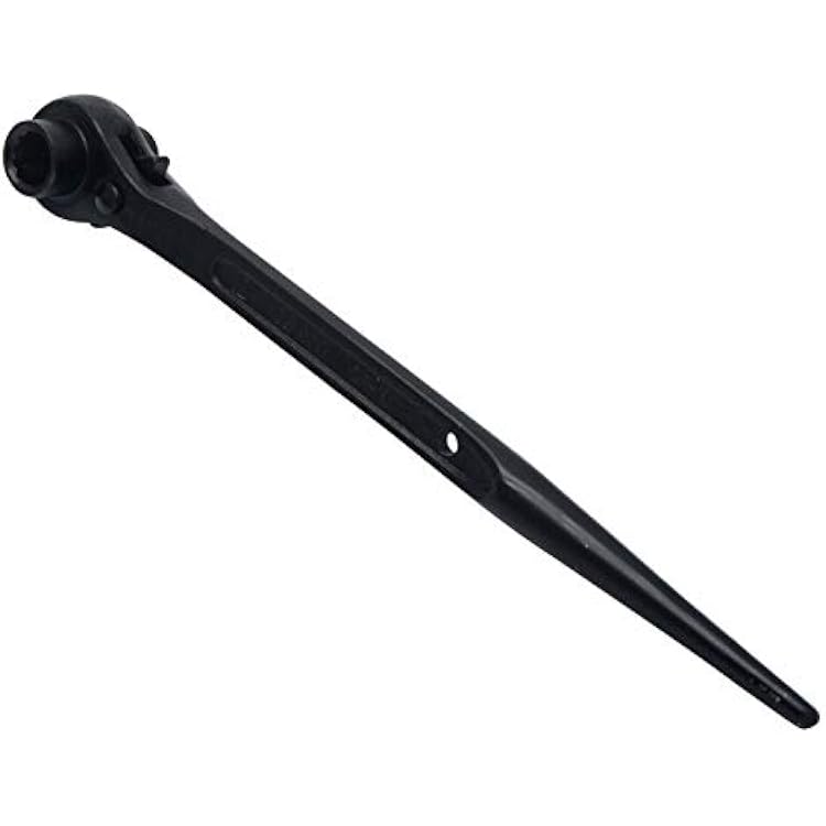 Scaffold Ratchet Podger Spanner, Metric Combination Ratcheting Socket Wrench, Quick Release Spanner, 12-Point, Pointed Tail, Black, 10mm?2mm