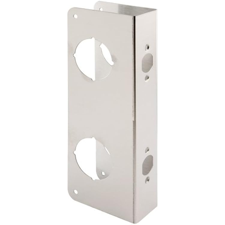Prime-Line U 10539 Stainless Steel Lock and Door Reinforcement Plate for 1-34 In. Thick Doors, Stainless Steel Finish Single Pack