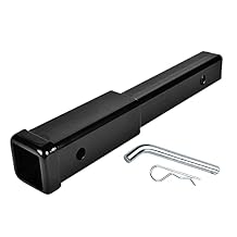 ZONETECH Trailer Hitch Receiver Tube Extender - Premium Quality Extension for 2",7" Length, 3500 lbs with Pin & Clip
