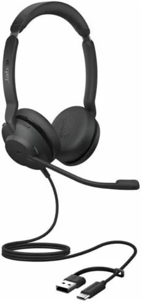 Jabra Evolve2 30 SE (2025 Version) Wired Dual-Ear Headphones with Microphone for Work Computer Headset - USB-A and USB-C Cable - Microsoft Teams Certified - Goes with All Meeting Platforms Black