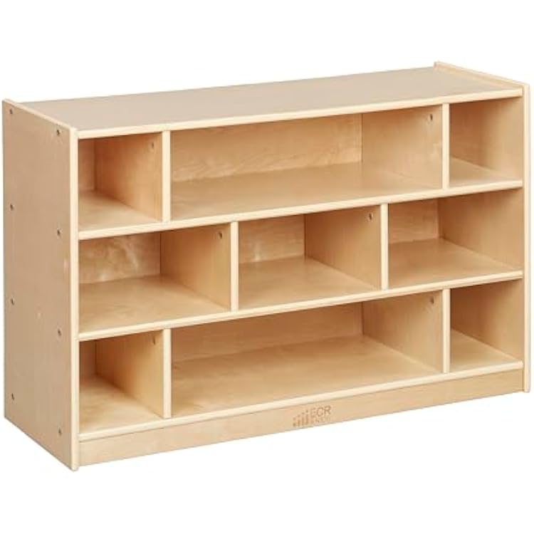 ECR4Kids Mobile Block Storage Cart, Medium, Classroom Furniture, Natural