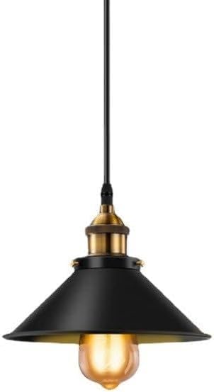 Loft Chandelier E26 Industrial Retro Black Iron Kitchen Restaurant Bar Balcony Modern Hanging Pendant Light, 22cm(Black 1 Pack)