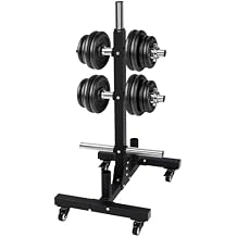 Gym Rolling Bumper Weight Plate Tree,Plate Rack Tree, Dumbbell Rack, Vertical Storage Tree with Casters 1102.3 lbs Capacity