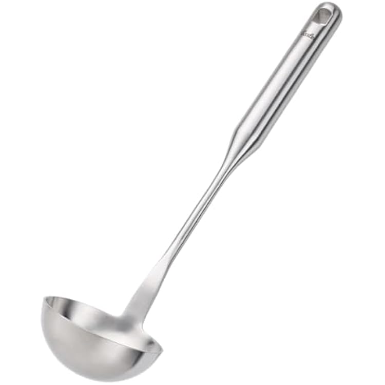 Fissler Essential Soup Ladle, 1810 Stainless Steel Kitchen Utensil for Soups & Sauces, Ergonomic Handle, Dishwasher Safe