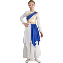 CHICTRY Girls Praise Lyrical Dance Dress Sleeveless Asymmetrical Liturgical Worship Costume Contemporary Dancewear