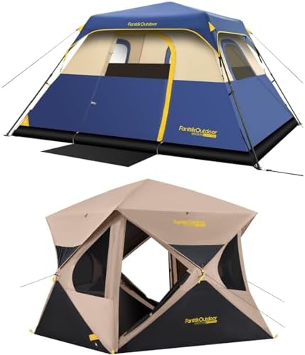 FanttikOutdoor Alpha C4 Ultra Camping Tent 4 Person Pop Up & Zeta C6 Pro Camping Tent