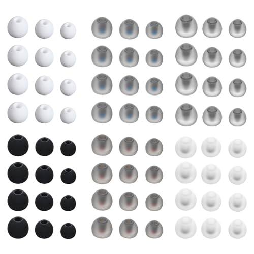 72Pcs Earbud Replacement Tips Soft Silicone Earbuds Tips 3 Sizes SML Headphone Earbud Covers Fit Most in-Ear Earbuds6 Colors