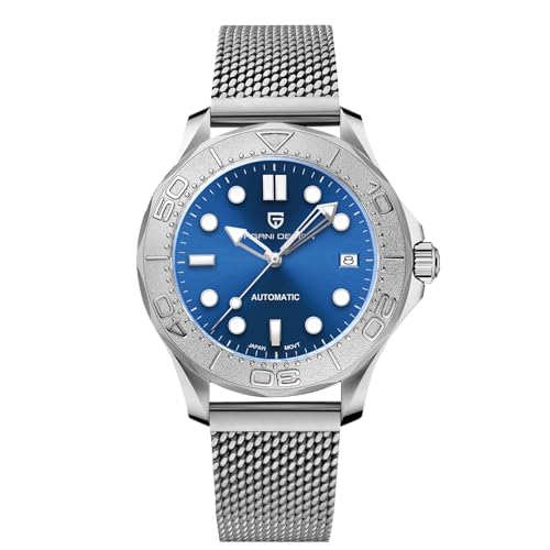 HaiQin Pagani Design 1818 Vintage Mens Automatic Mechanical Watch Japanese 8215 Movement Full Stainless Steel AR Synthetic Sapphire Waterproof Casual Sports Watch