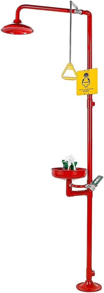 Emergency Eye Washer Shower and Eye Wash Station Combination, forShower System Eye and Face Wash Washer Emergency Rescue Supply with ABS Basin