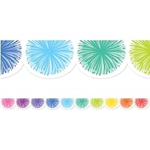 Teacher Created Resources Colorful Poms Scalloped Die-Cut Border Trim