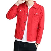 Men's Rugged Wear Button Denim Jacket Trucker Style Slim Fit Cowboy Coat Classic Long Sleeve Jean Jackets