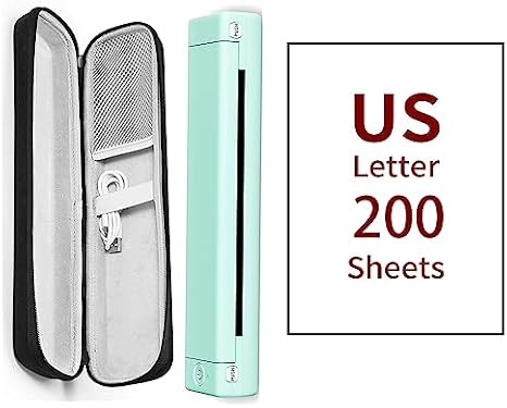 Phomemo Portable Printer - Portable Printer Wireless for Travel Compatible with iOS and Android & Laptop, Mini Bluetooth Mobile Printer, Thermal Printer with 1 Case & 200 Sheets Thermal Papers