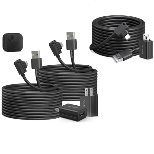 OLAIKE 3Pack 25ft Power Cable and Adapter for Blink Outdoor 44th Gen, Type-C Power Cable Compatible with Blink 4th Gen, BlackNo Blink Camera