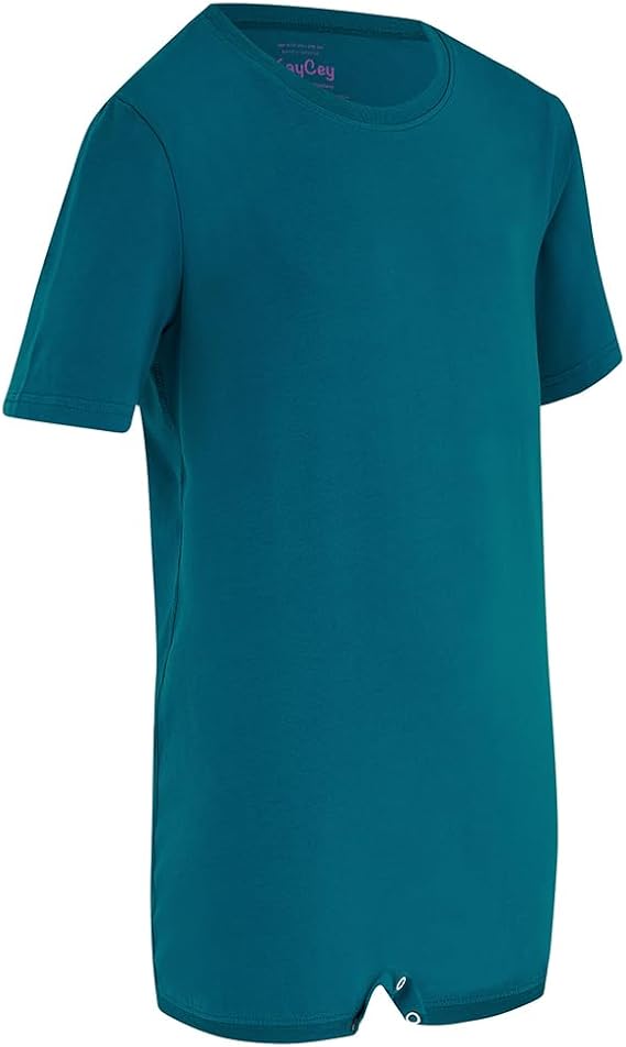 SpecialKids.Company Adults Adaptive Short Sleeve Bodysuit, Snap Crotch