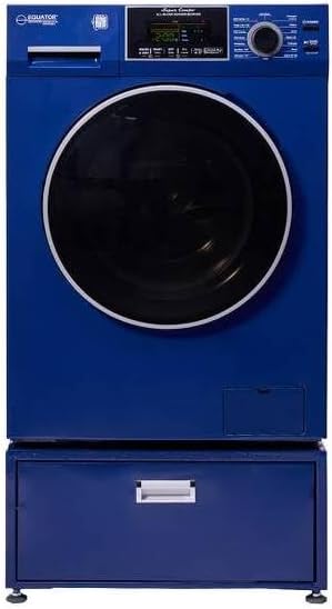 Equator All-In-One VENTED/VENTLESS Washer-Dryer 1.9cf/18lb 1400RPM 110V + Pedestal (Midnight Blue + PDL 4455 Midnight Blue)