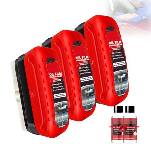 Automotive Oil Film Cleaner Brush 2.0 for Car Windows,Glass Cleaner Concentrated Oil Film Cleaning Agent for Windshield Improves Clarity and Visibility 3pcs