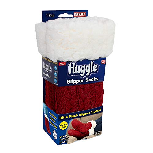 Huggle Slipper Socks, Burgundy