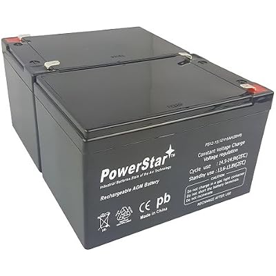 2 Pack of PowerStar12V 15AH Sealed Lead Acid SLA Batteries with T2 Terminals, Replacement for ZB-12-15