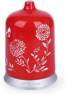 Steam generating installations - Ceramic Essential Oil Diffuser - Aromatherapy Diffuser Humidifier with Ultrasonic Technology, Adjustable Cool Mist, Waterless Auto Shut-Off for Home -100ML